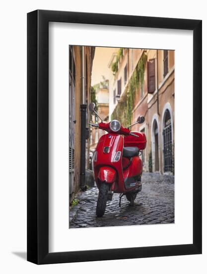 Italy, Lazio, Rome, Trastevere, Red Vespa-Jane Sweeney-Framed Photographic Print