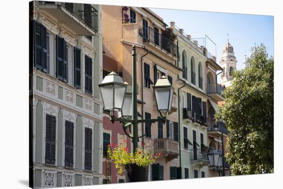 Italy, Liguria Province, Santa Margherita Ligure, pastel buildings-Alan Klehr-Stretched Canvas