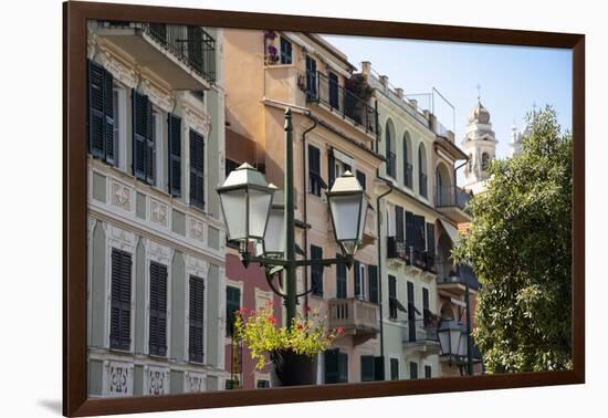 Italy, Liguria Province, Santa Margherita Ligure, pastel buildings-Alan Klehr-Framed Photographic Print