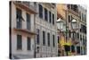 Italy, Liguria, Santa Margherita Ligure. Pastel buildings-Alan Klehr-Stretched Canvas