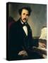 Italy, Lombardy, Bergamo, Portrait of Italian Composer Gaetano Donizetti-null-Stretched Canvas