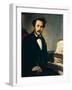 Italy, Lombardy, Bergamo, Portrait of Italian Composer Gaetano Donizetti-null-Framed Giclee Print