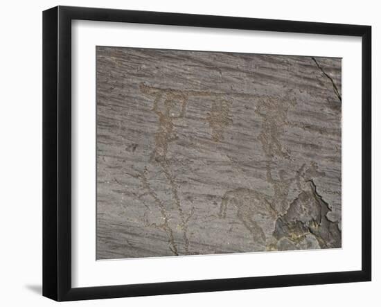 Italy, Lombardy, Camonica Valley, Petroglyphs on Rock-null-Framed Giclee Print