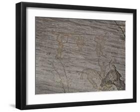 Italy, Lombardy, Camonica Valley, Petroglyphs on Rock-null-Framed Giclee Print