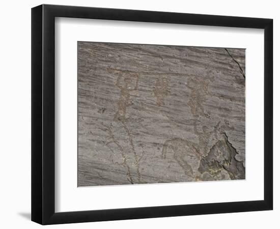 Italy, Lombardy, Camonica Valley, Petroglyphs on Rock-null-Framed Premium Giclee Print