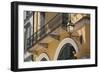 Italy, Lombardy, Cremona. Balcony with wrought iron work-Alan Klehr-Framed Photographic Print