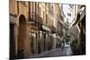 Italy, Lombardy, Cremona, cobblestone street with bicycles and old buildings-Alan Klehr-Mounted Photographic Print