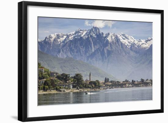 Italy, Lombardy, Lake Como, Northern Branch of Lake Como and the Town of Gravedona-ClickAlps-Framed Photographic Print