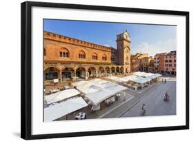 Italy, Lombardy, Mantova District, Mantua, Piazza Delle Erbe and Torre Dell'Orologio-Francesco Iacobelli-Framed Photographic Print