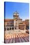 Italy, Lombardy, Mantova District, Mantua, Piazza Delle Erbe and Torre Dell'Orologio-Francesco Iacobelli-Stretched Canvas