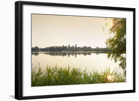 Italy, Lombardy, Mantova District, Mantua, View Towards the Town and Lago Inferiore, Mincio River.-Francesco Iacobelli-Framed Photographic Print