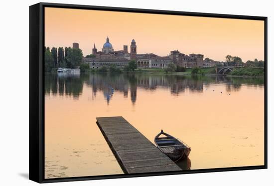 Italy, Lombardy, Mantova District, Mantua, View Towards the Town and Lago Inferiore, Mincio River.-Francesco Iacobelli-Framed Stretched Canvas