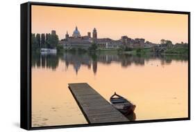 Italy, Lombardy, Mantova District, Mantua, View Towards the Town and Lago Inferiore, Mincio River.-Francesco Iacobelli-Framed Stretched Canvas