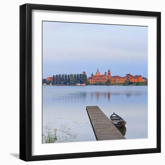 Italy, Lombardy, Mantova District, Mantua, View Towards the Town and Lago Inferiore, Mincio River.-Francesco Iacobelli-Framed Photographic Print