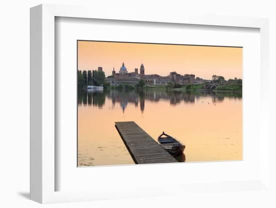 Italy, Lombardy, Mantova District, Mantua, View Towards the Town and Lago Inferiore, Mincio River.-Francesco Iacobelli-Framed Photographic Print