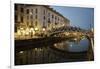 Italy, Lombardy, Milan. Historic Naviglio Grande canal area known for vibrant nightlife-Alan Klehr-Framed Photographic Print