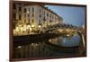 Italy, Lombardy, Milan. Historic Naviglio Grande canal area known for vibrant nightlife-Alan Klehr-Framed Photographic Print