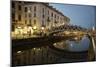 Italy, Lombardy, Milan. Historic Naviglio Grande canal area known for vibrant nightlife-Alan Klehr-Mounted Photographic Print