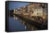 Italy, Lombardy, Milan. Historic Naviglio Grande canal area known for vibrant nightlife-Alan Klehr-Framed Stretched Canvas