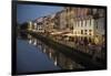 Italy, Lombardy, Milan. Historic Naviglio Grande canal area known for vibrant nightlife-Alan Klehr-Framed Photographic Print