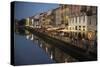 Italy, Lombardy, Milan. Historic Naviglio Grande canal area known for vibrant nightlife-Alan Klehr-Stretched Canvas