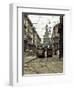 Italy, Lombardy, Milan, Milan Trams on Via Orefici with Castello Sforzesco, Dawn-Walter Bibikow-Framed Photographic Print