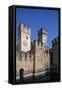 Italy, Lombardy, Sirmione, View of Scaliger Castle-null-Framed Stretched Canvas