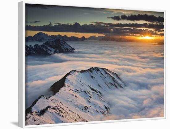 Italy, Lombardy, Stilfser Joch National Park, View from Monte Scorluzzo in Direction Engadin, Sun-Rainer Mirau-Framed Photographic Print