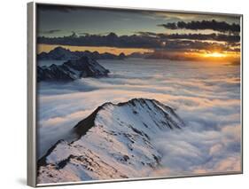 Italy, Lombardy, Stilfser Joch National Park, View from Monte Scorluzzo in Direction Engadin, Sun-Rainer Mirau-Framed Photographic Print