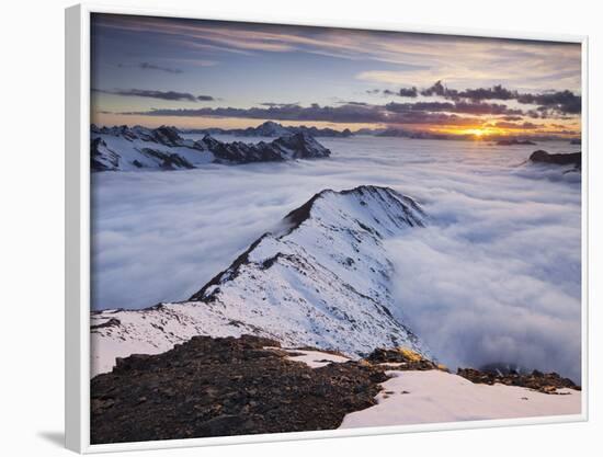 Italy, Lombardy, Stilfser Joch National Park, View from Monte Scorluzzo in Direction Engadin, Sun-Rainer Mirau-Framed Photographic Print