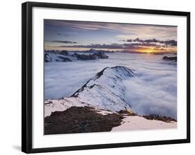 Italy, Lombardy, Stilfser Joch National Park, View from Monte Scorluzzo in Direction Engadin, Sun-Rainer Mirau-Framed Photographic Print