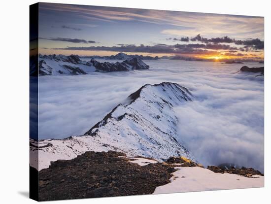 Italy, Lombardy, Stilfser Joch National Park, View from Monte Scorluzzo in Direction Engadin, Sun-Rainer Mirau-Stretched Canvas