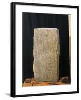 Italy, Lombardy, Val Camonica, Cornal, Idol Statue with Graffito from Camuni Tribe-null-Framed Giclee Print