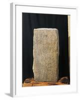 Italy, Lombardy, Val Camonica, Cornal, Idol Statue with Graffito from Camuni Tribe-null-Framed Giclee Print