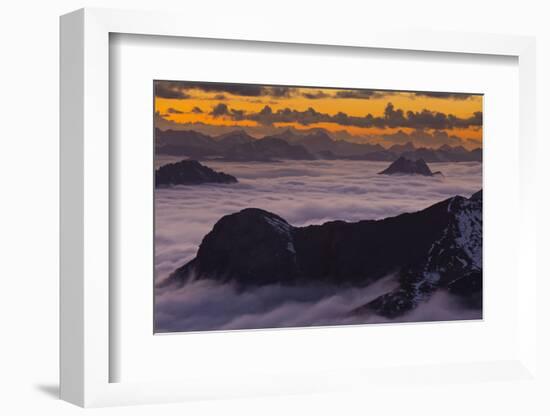 Italy, Lombardy, View of Monte Scorluzzo in to the Direction Engadin-Rainer Mirau-Framed Photographic Print
