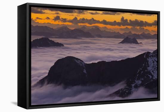 Italy, Lombardy, View of Monte Scorluzzo in to the Direction Engadin-Rainer Mirau-Framed Stretched Canvas