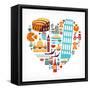 Italy Love - Heart-Marish-Framed Stretched Canvas