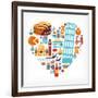 Italy Love - Heart-Marish-Framed Art Print