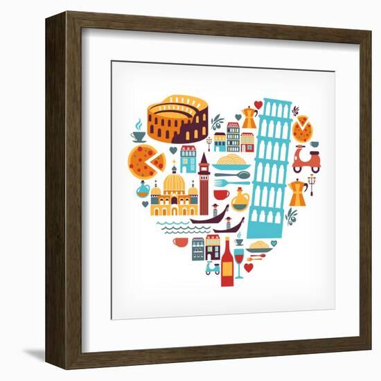 Italy Love - Heart-Marish-Framed Art Print