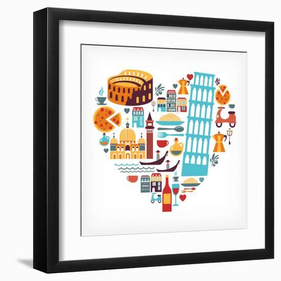 Italy Love - Heart-Marish-Framed Art Print