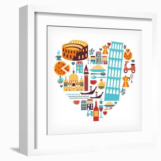 Italy Love - Heart-Marish-Framed Art Print