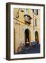 Italy, Lucca, Street Scene with bicycles ready to go.-Terry Eggers-Framed Photographic Print