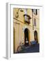 Italy, Lucca, Street Scene with bicycles ready to go.-Terry Eggers-Framed Photographic Print
