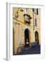 Italy, Lucca, Street Scene with bicycles ready to go.-Terry Eggers-Framed Photographic Print