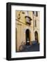 Italy, Lucca, Street Scene with bicycles ready to go.-Terry Eggers-Framed Photographic Print