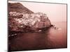 Italy, Manarola. Infrared image of the town.-Terry Eggers-Mounted Photographic Print