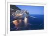 Italy, Manarola. Town and sea at sunset-Jaynes Gallery-Framed Premium Photographic Print