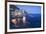 Italy, Manarola. Town and sea at sunset-Jaynes Gallery-Framed Premium Photographic Print