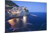 Italy, Manarola. Town and sea at sunset-Jaynes Gallery-Mounted Premium Photographic Print