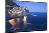 Italy, Manarola. Town and sea at sunset-Jaynes Gallery-Mounted Photographic Print